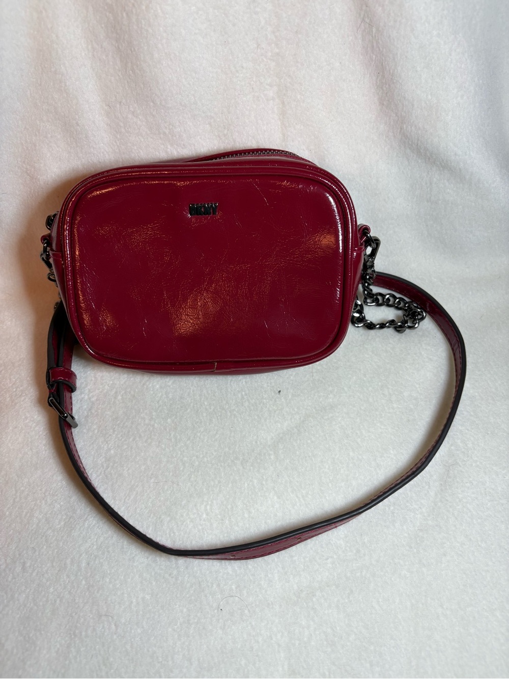 DKNY Cherry Red Faux Leather Crossbody/Bum bag